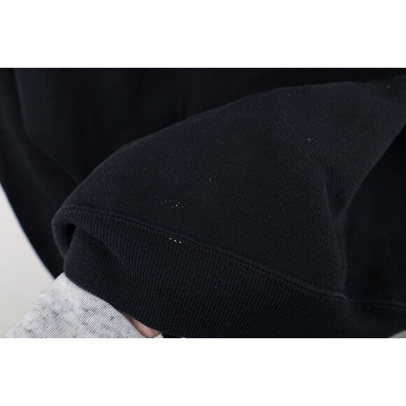 Vintage 80s 90s Streetwear Mens XL Distressed Blank Gusset Sweatshirt Black USA - Picture 8 of 12